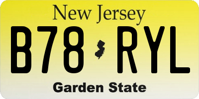 NJ license plate B78RYL