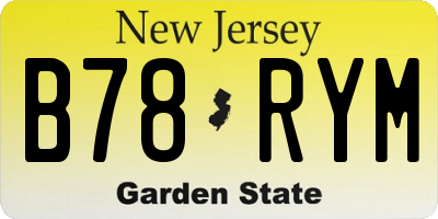 NJ license plate B78RYM