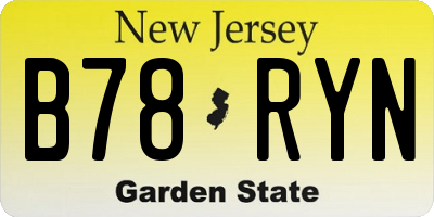 NJ license plate B78RYN