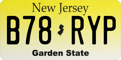 NJ license plate B78RYP