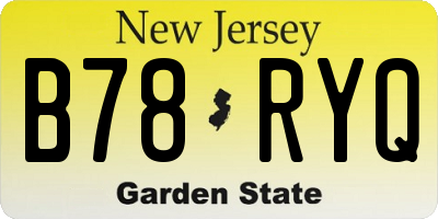 NJ license plate B78RYQ