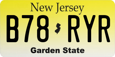 NJ license plate B78RYR