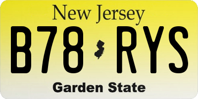 NJ license plate B78RYS