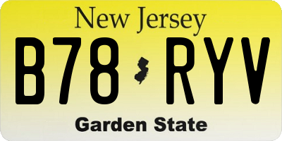 NJ license plate B78RYV