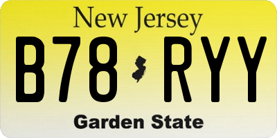 NJ license plate B78RYY