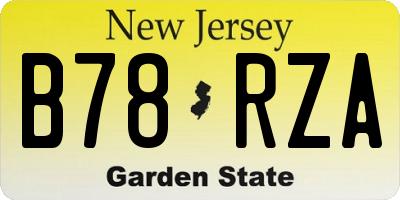 NJ license plate B78RZA