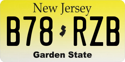 NJ license plate B78RZB