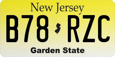 NJ license plate B78RZC