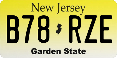 NJ license plate B78RZE