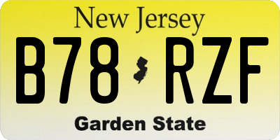 NJ license plate B78RZF