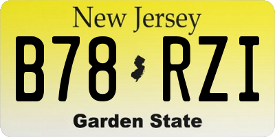 NJ license plate B78RZI