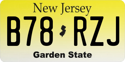 NJ license plate B78RZJ