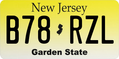 NJ license plate B78RZL