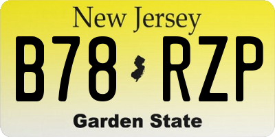 NJ license plate B78RZP