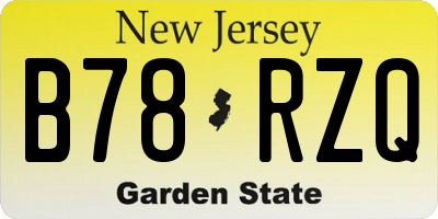 NJ license plate B78RZQ