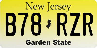 NJ license plate B78RZR