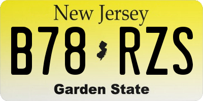 NJ license plate B78RZS