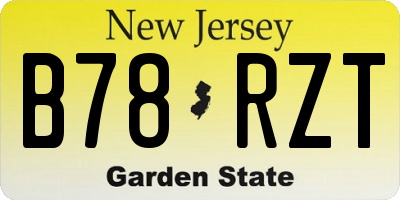 NJ license plate B78RZT