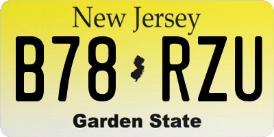 NJ license plate B78RZU