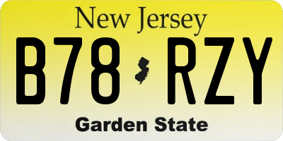 NJ license plate B78RZY