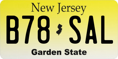 NJ license plate B78SAL