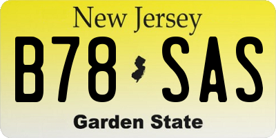 NJ license plate B78SAS