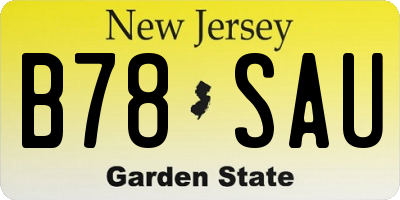 NJ license plate B78SAU