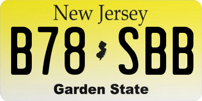 NJ license plate B78SBB