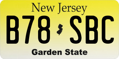 NJ license plate B78SBC