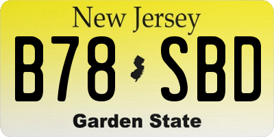 NJ license plate B78SBD