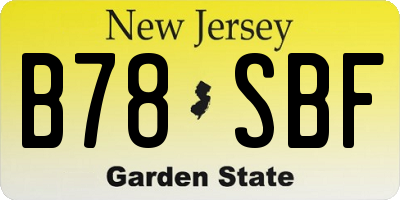 NJ license plate B78SBF