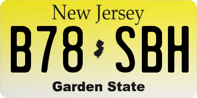 NJ license plate B78SBH