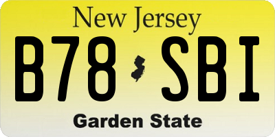 NJ license plate B78SBI