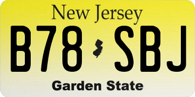 NJ license plate B78SBJ