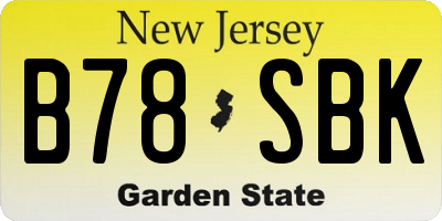 NJ license plate B78SBK
