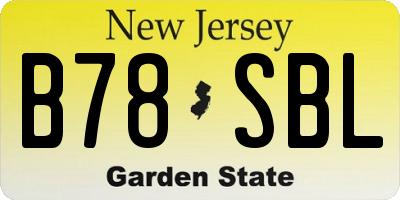 NJ license plate B78SBL