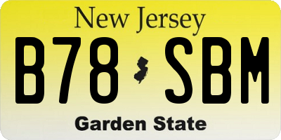 NJ license plate B78SBM