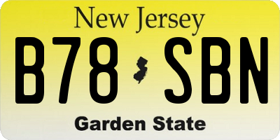 NJ license plate B78SBN