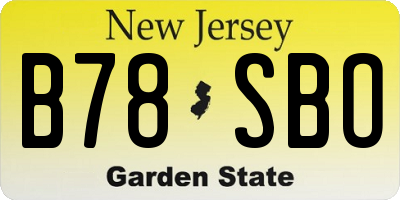 NJ license plate B78SBO