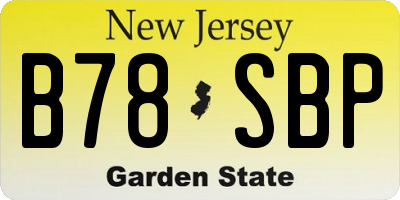 NJ license plate B78SBP