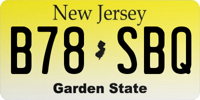 NJ license plate B78SBQ