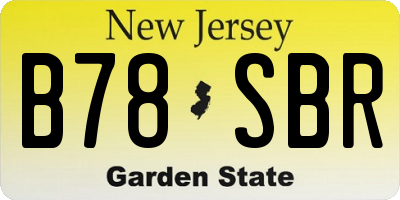 NJ license plate B78SBR