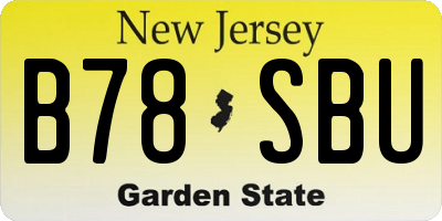 NJ license plate B78SBU