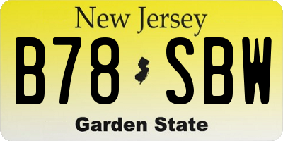 NJ license plate B78SBW