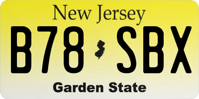 NJ license plate B78SBX