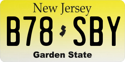 NJ license plate B78SBY