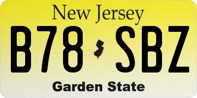 NJ license plate B78SBZ