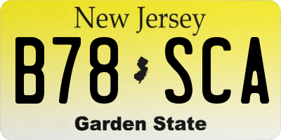 NJ license plate B78SCA