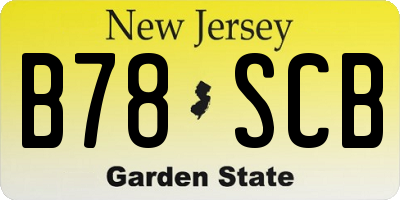 NJ license plate B78SCB