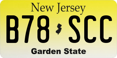 NJ license plate B78SCC